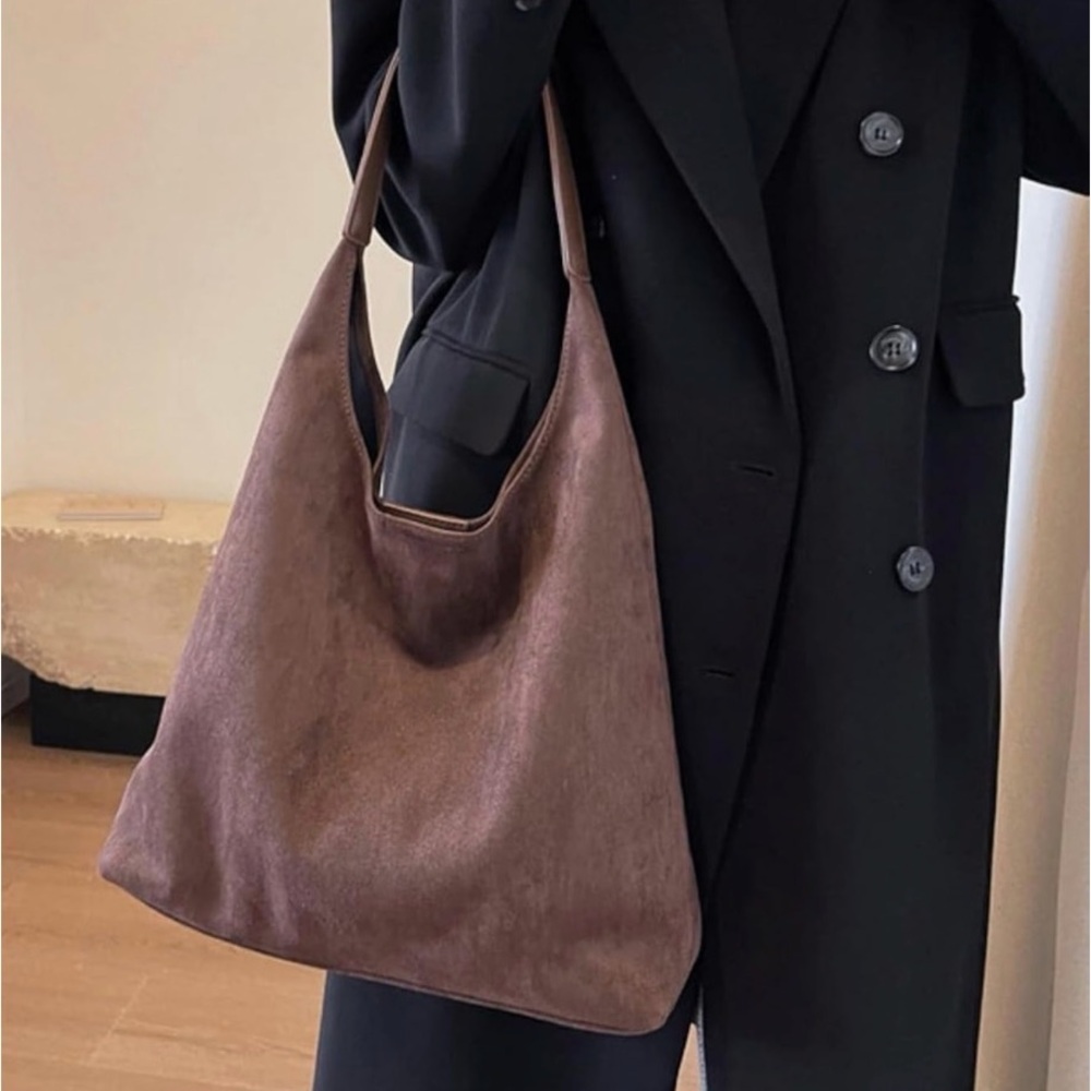 Brown Suede Tote Bag - Picture 3 of 3